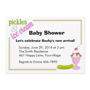 Pickles & Ice Cream Baby Shower Invite