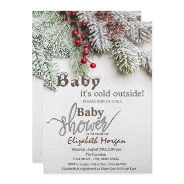 Pine Tree Branches Baby Shower