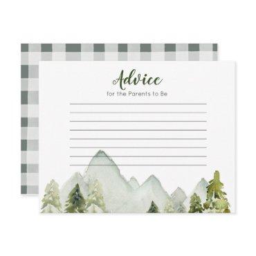 Pine Tree Rustic Adventure Baby Shower Advice Card