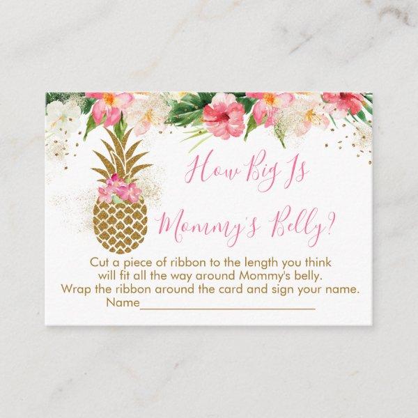 Pineapple Floral How Big Is Mommy's Belly Game Enclosure Card