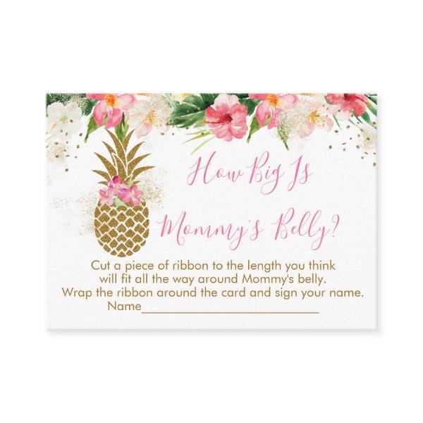 Pineapple Floral How Big Is Mommy's Belly Game Enclosure Card