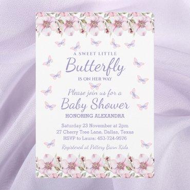 Pink A Little Butterfly Girl Floral