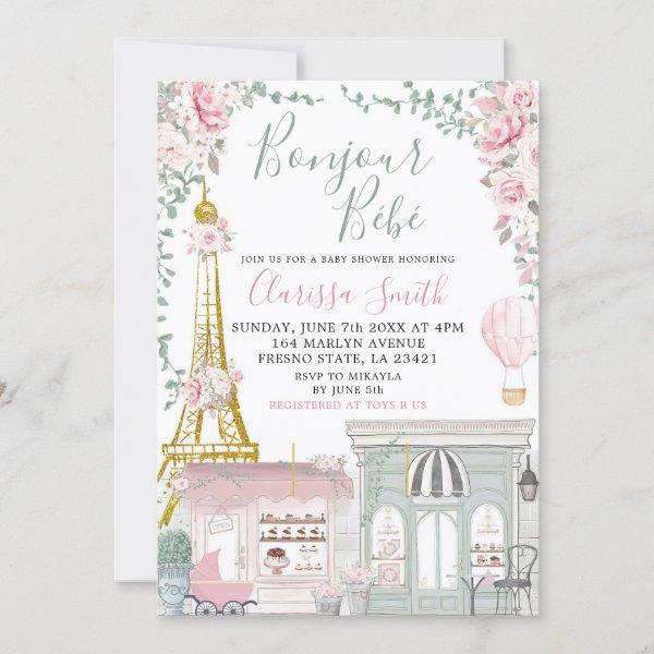 Pink and Green Eiffel French Bebe