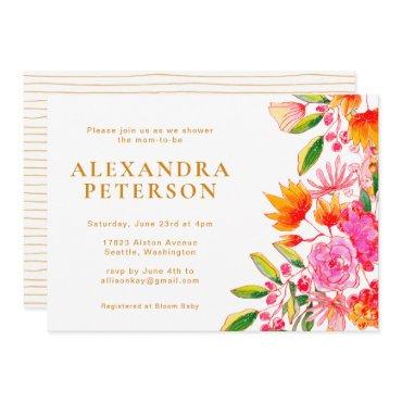Pink and Orange Watercolor Floral