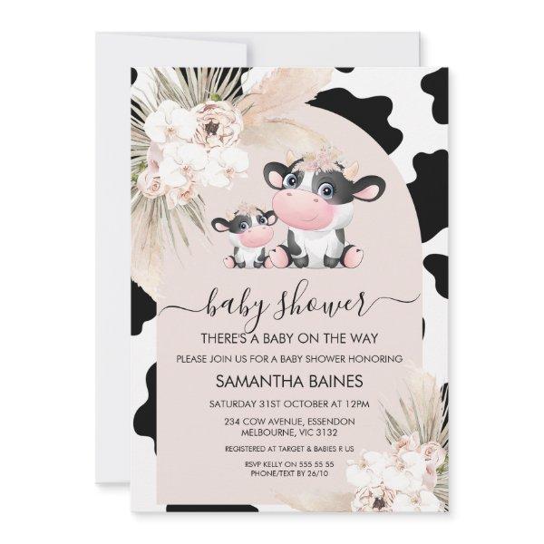 Pink Arch Floral Holy Cow Cow Print