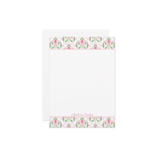 Pink Art Deco Baby Shower Thank You Notes