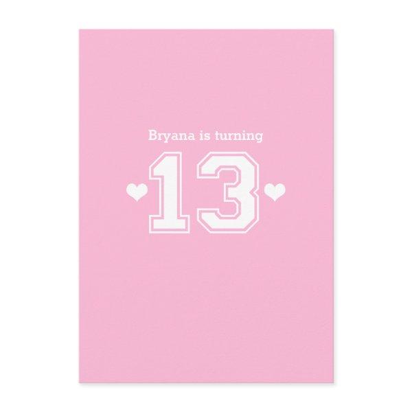 Pink Athletic 13 Number Birthday Party
