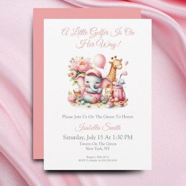 Pink Baby Girl Elephant & Giraffe Golf