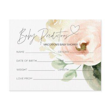 Pink Baby Shower Prediction Guess Game Card