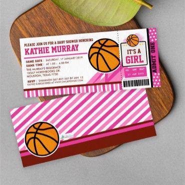 Pink Basketball Ticket Pass