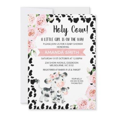 Pink Black Holy Cow Floral Cow Print