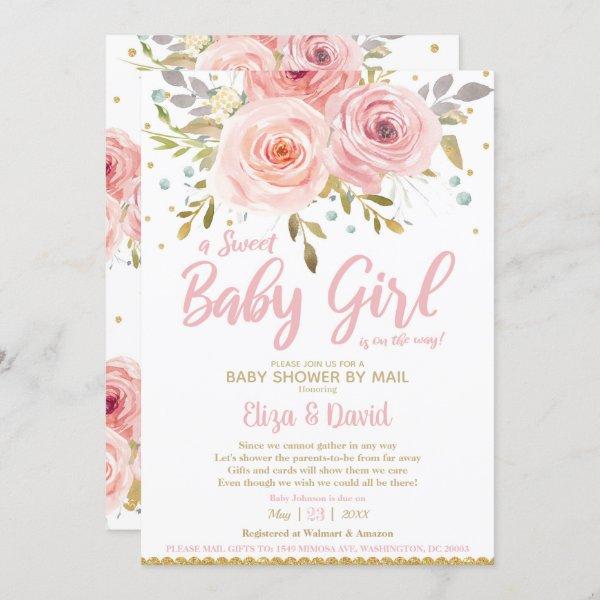 Pink Blush Floral Virtual Baby Shower by Mail Girl