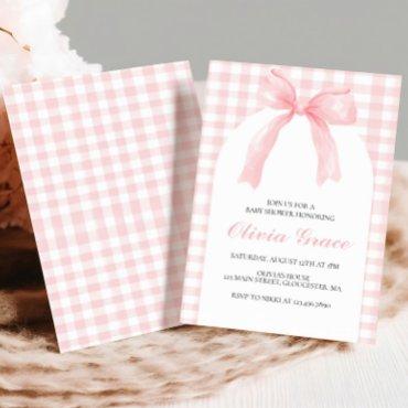 Pink bow and gingham preppy