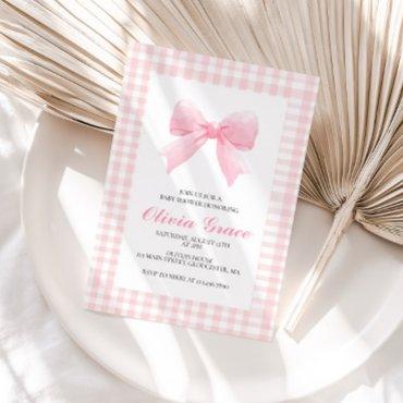 Pink bow and gingham preppy