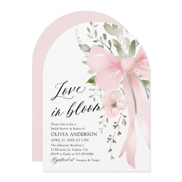 Pink Bow Floral Love in Bloom Arch Bridal Shower