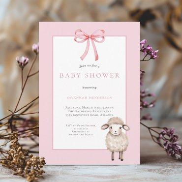 Pink Bow Little Lamb