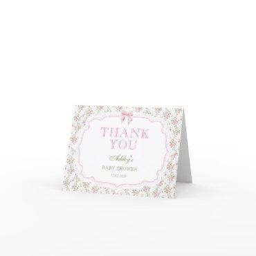 Pink Bow Love Shack Cute Baby Shower Thank You