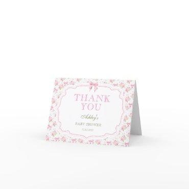 Pink Bow Love Shack Girl Baby Shower Thank You