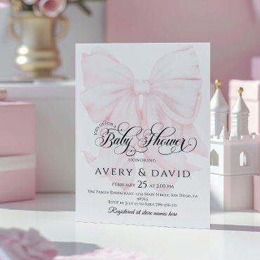Pink Bow Modern Elegant Girl