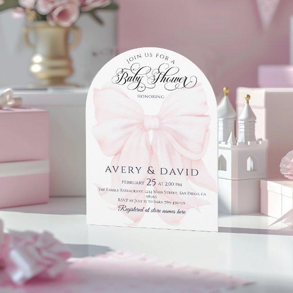 Pink Bow Modern Elegant Girl