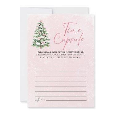 Pink Bows Christmas Baby Shower Time Capsule Game
