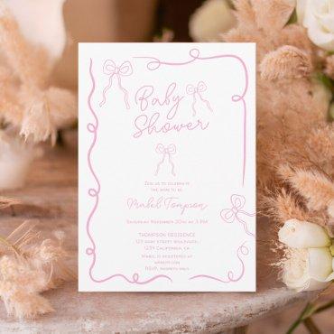 Pink bows ribbon illustrations