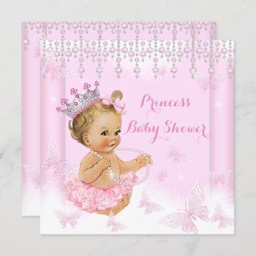 Pink Butterfly Tiara Princess Baby Shower Blonde