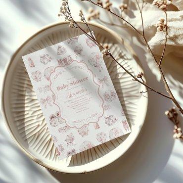 Pink Clothes Toile De Jouy
