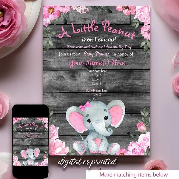Pink Elephant , rustic Girl