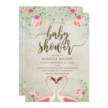 pink flamingo floral modern