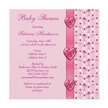 Pink Flamingos, Printed Bow & Heart