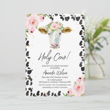 Pink Floral Black Cow Print Holy Cow