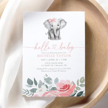 Pink Floral Elephant Girl