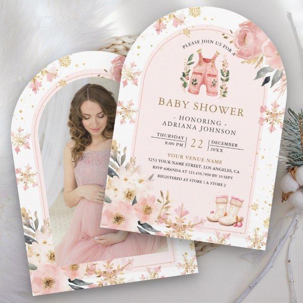Pink Floral Winter Wonderland Photo