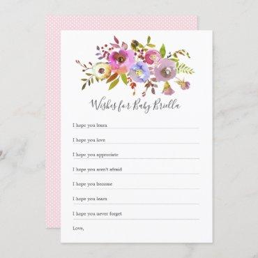 Pink Floral Wishes for Baby, baby shower game