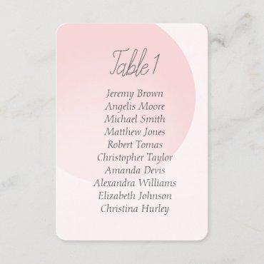 Pink gentle simple seating chart