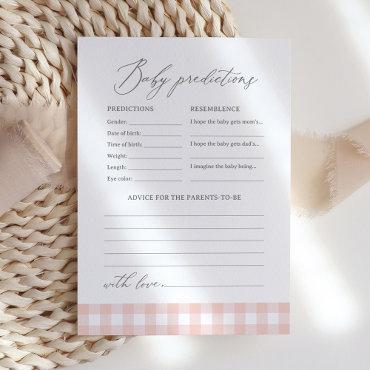 Pink Gingham Baby Shower Predictions and Advice