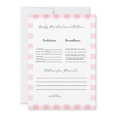 Pink Gingham Baby Shower Predictions II