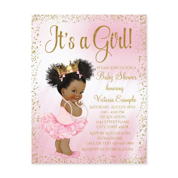 Pink Gold African American Princess