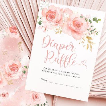 Pink & Gold Girl Diaper Raffle Enclosure Card
