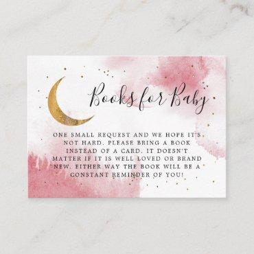 Pink Gold Over The Moon Book Request Enclosure Card