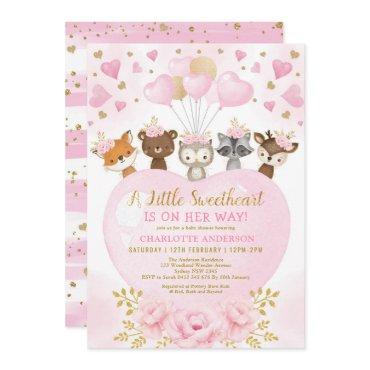 Pink Gold Valentines Sweetheart Baby Girl Shower