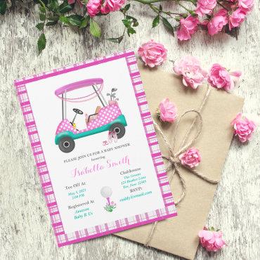 Pink Golf Cart With Baby Supplies