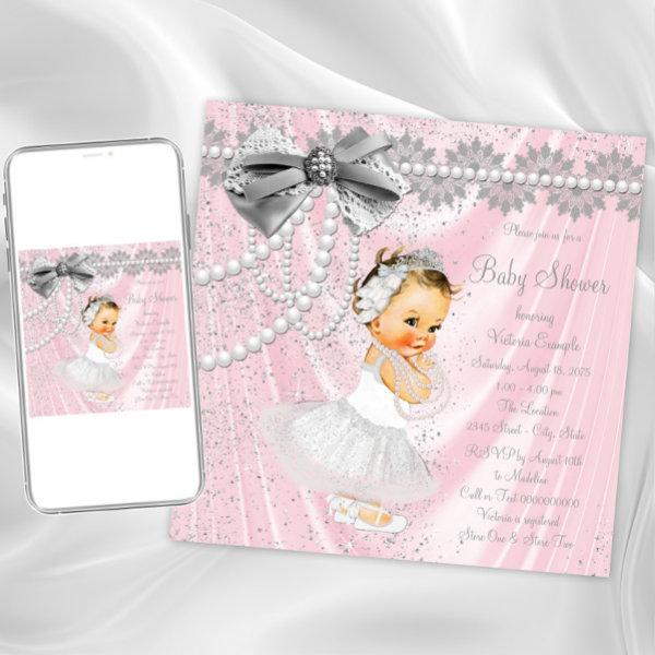 Pink Gray Satin Pearl Little Lady