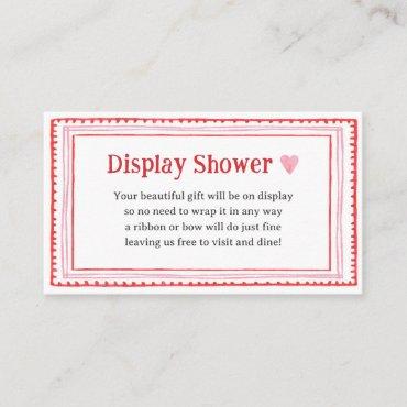 Pink Heart Baby Shower Display Shower Enclosure Card