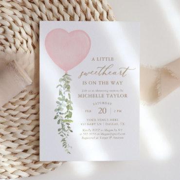 Pink Heart Balloon Eucalyptus