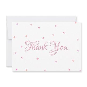 Pink Hearts Confetti Script Thank You