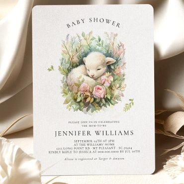 Pink Lamb Baby Shower Girl