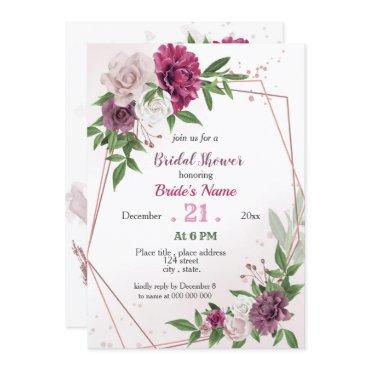 pink mauve greenery geometric bridal shower