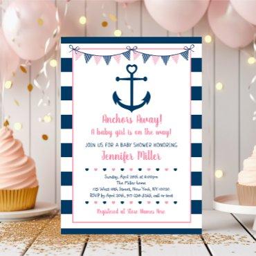 Pink Navy Girl Nautical Anchor